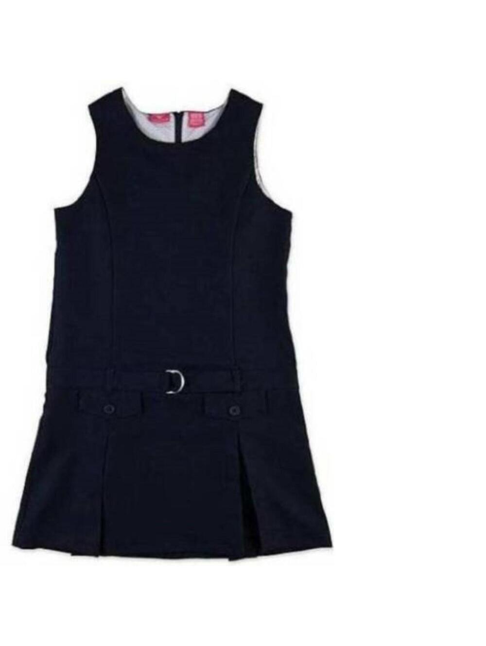 Girls School Jumper Dress Dockers 6 Blue Uniform Drop Waist Sleeveless Pleated